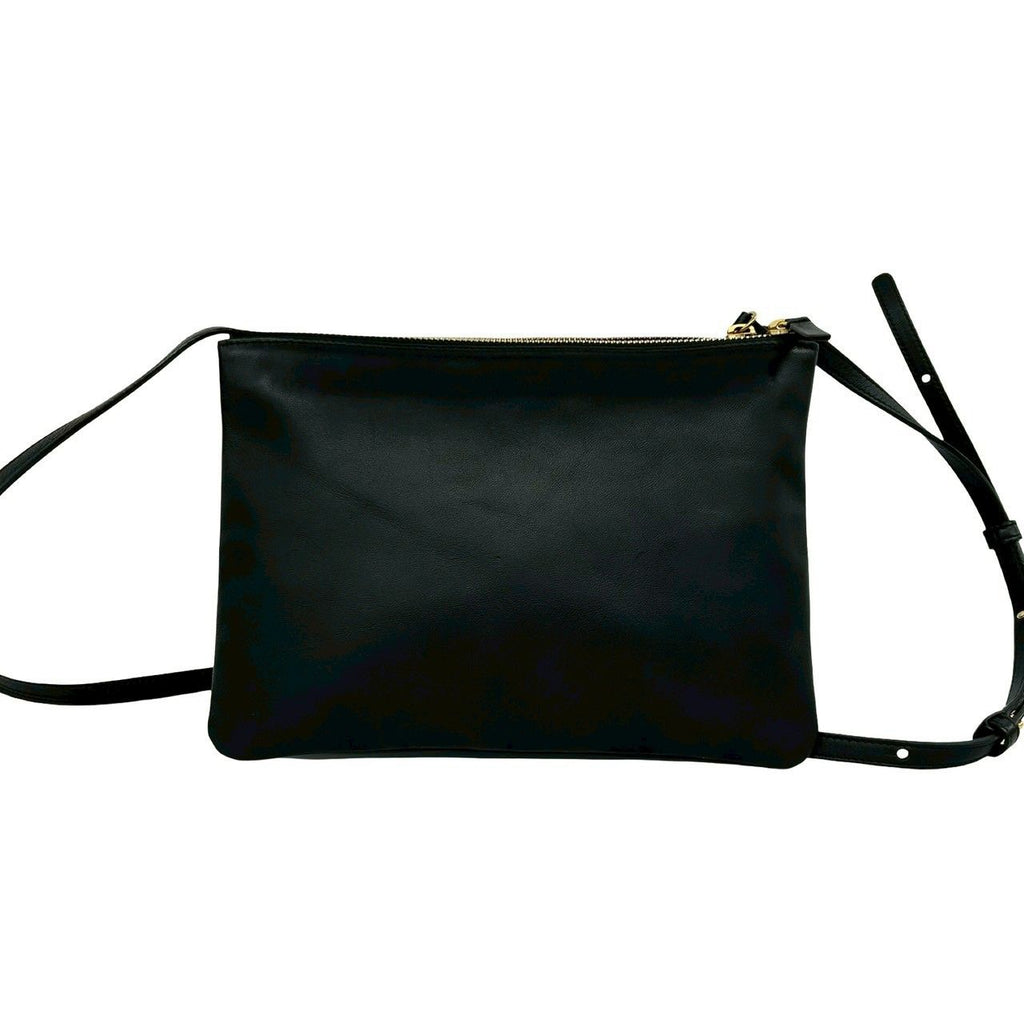 Celine Trio Leather Shoulder Bag Mini Pochette Crossbody Cross Black — view 3