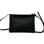 Celine Trio Leather Shoulder Bag Mini Pochette Crossbody Cross Black — view 3