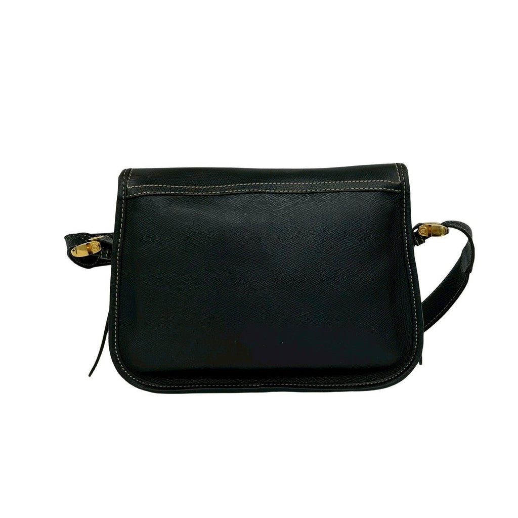 Loewe Vintage Anagram Logo Leather Shoulder Bag Pochette Crossbody Black — view 3