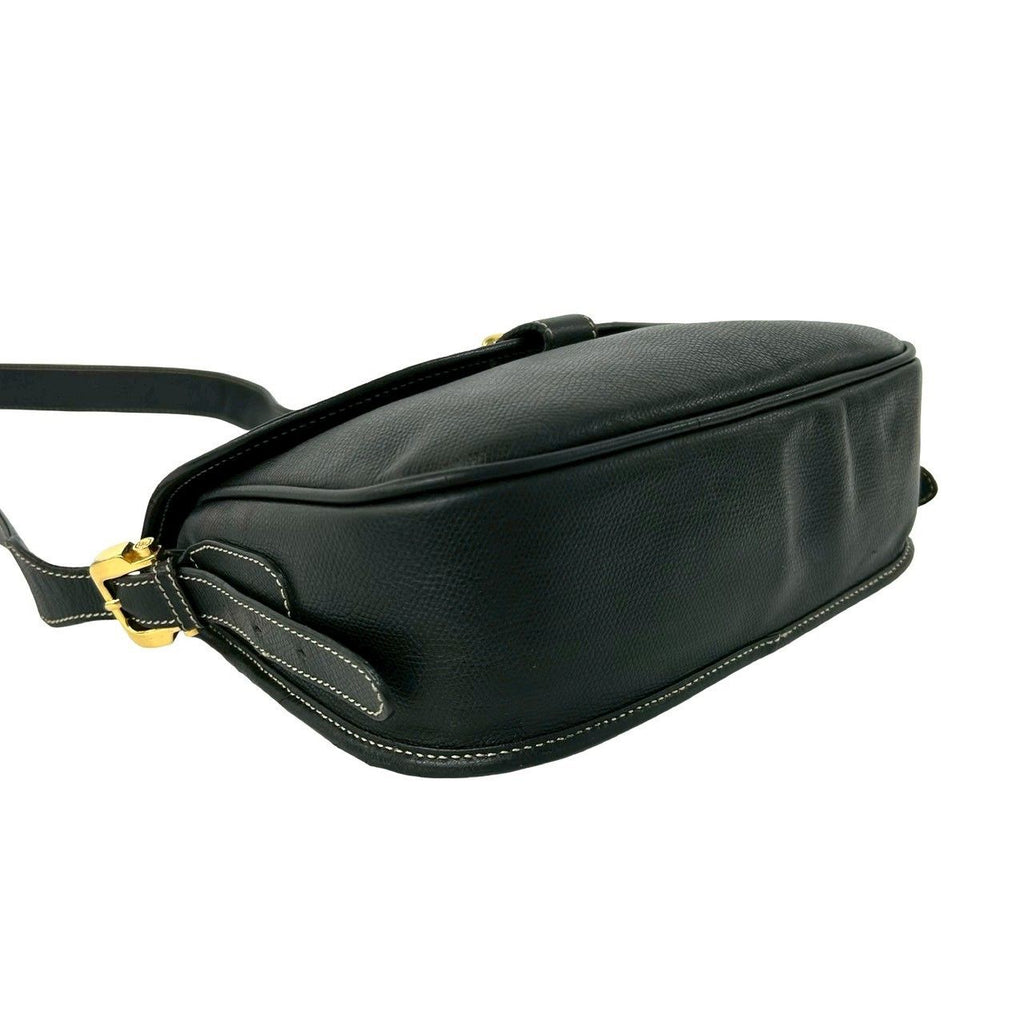 Loewe Vintage Anagram Logo Leather Shoulder Bag Pochette Crossbody Black — view 7