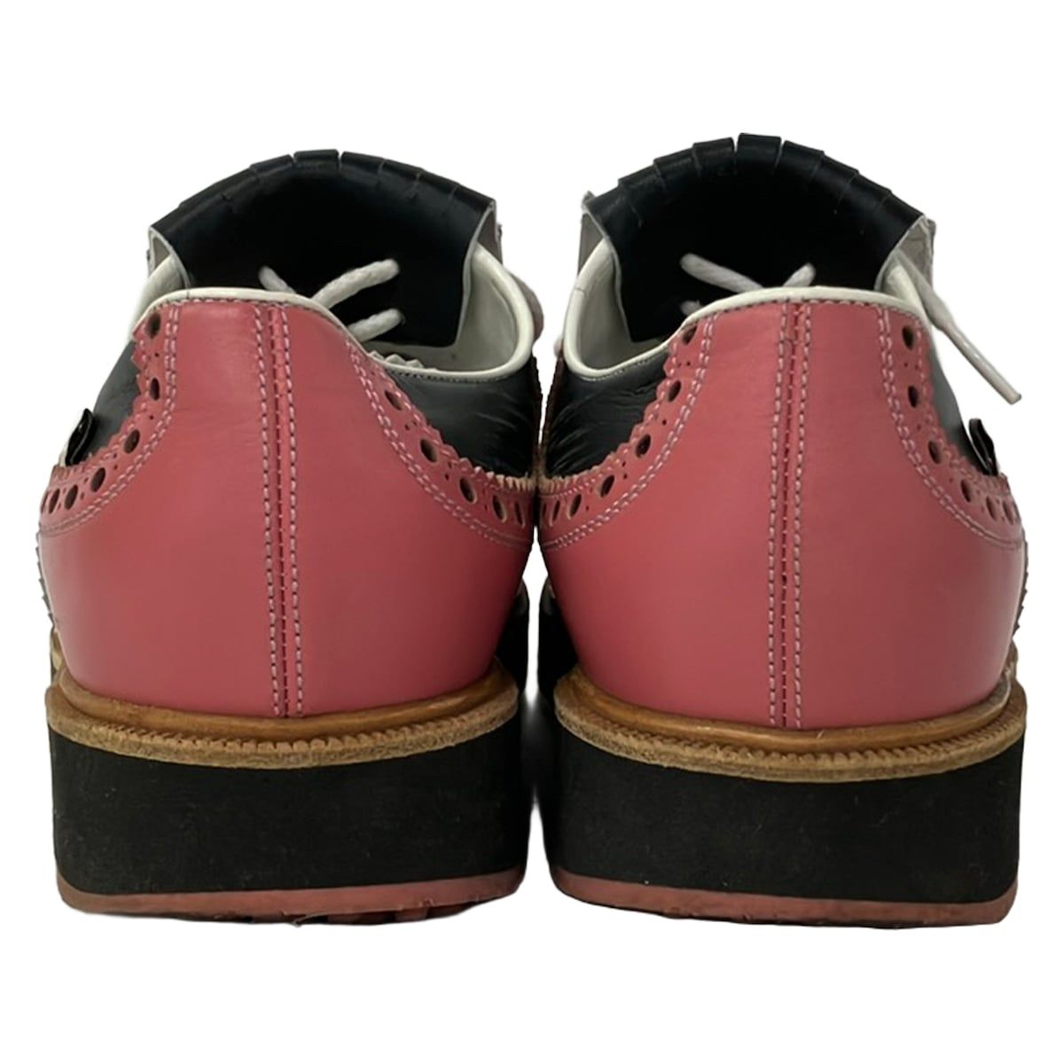 Gucci Shoes 38 Pink Black White Wingtip Leather — view 3