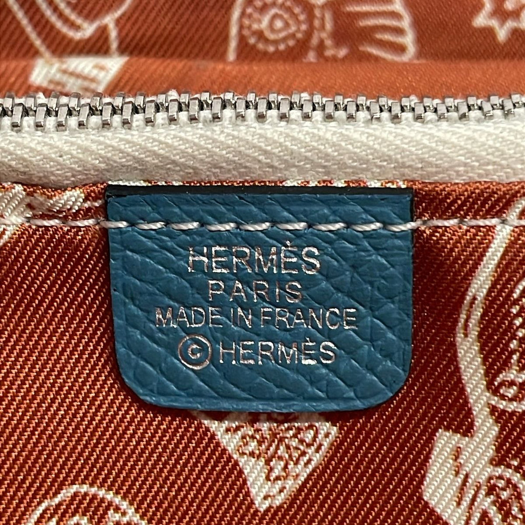Hermes Wallet Azap Long Silk in Blue Jean Zip Around — view 5
