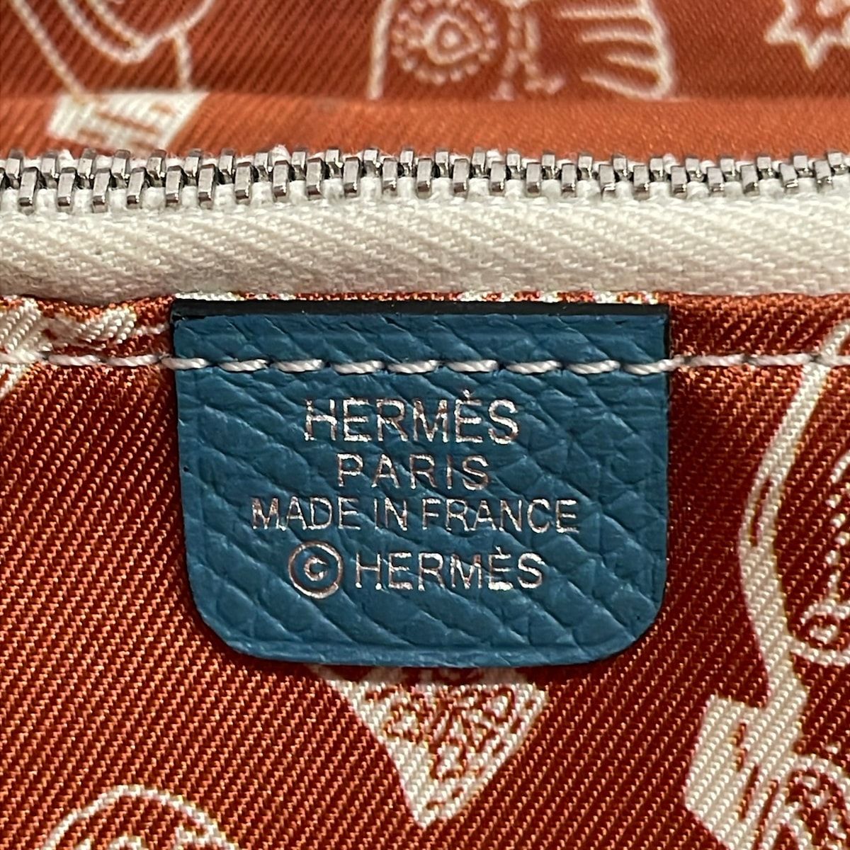 Hermes Wallet Azap Long Silk in Blue Jean Zip Around — view 5