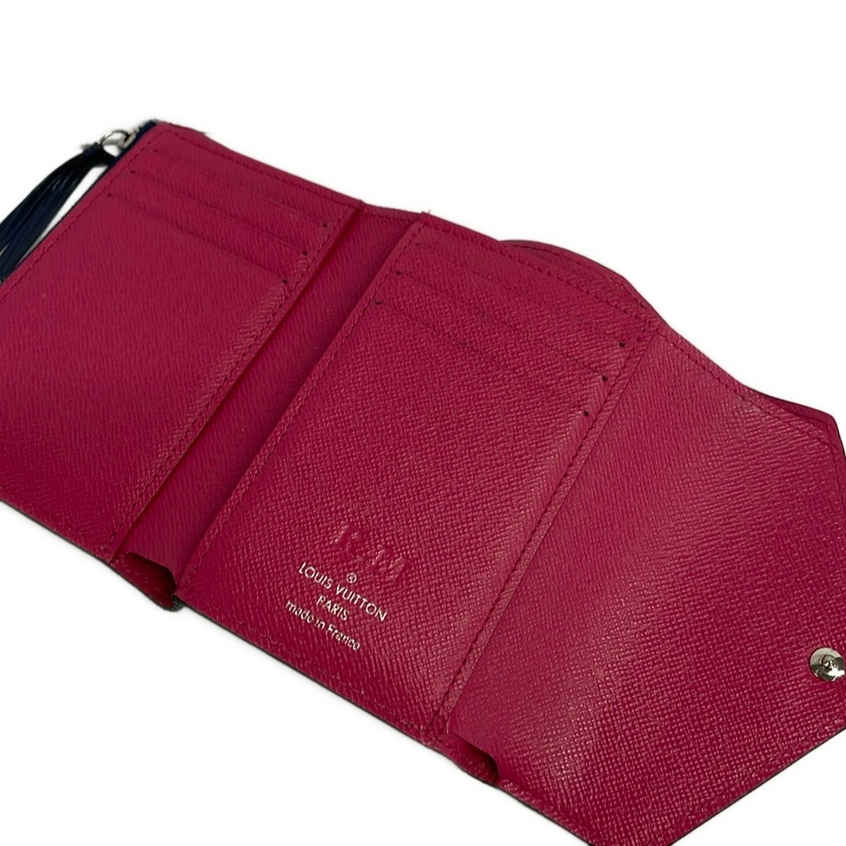 Louis Vuitton Trifold Wallet Epi Portefeuille Victorine Andigo Blue Initial — view 3