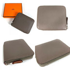 Hermes Coin Case Azap Compact Silk in Epsom Etain Gray — view 8