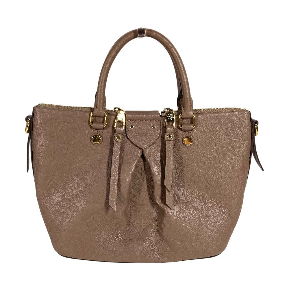 Louis Vuitton Handbag Mazarine PM Monogram Empreinte Leather Taupe Light Brown