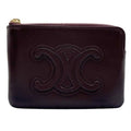 Celine Coin Case Cuir Triomphe Purse Bordeaux Leather Gold