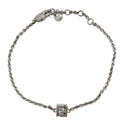 Fendi Bracelet Silver Metal FF Logo Rhinestone