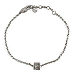 Fendi Bracelet Silver Metal FF Logo Rhinestone