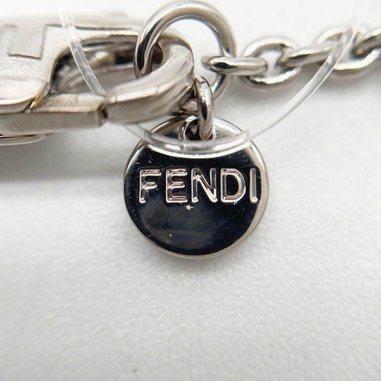 Fendi Bracelet Silver Metal FF Logo Rhinestone — view 5