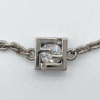 Fendi Bracelet Silver Metal FF Logo Rhinestone — view 2