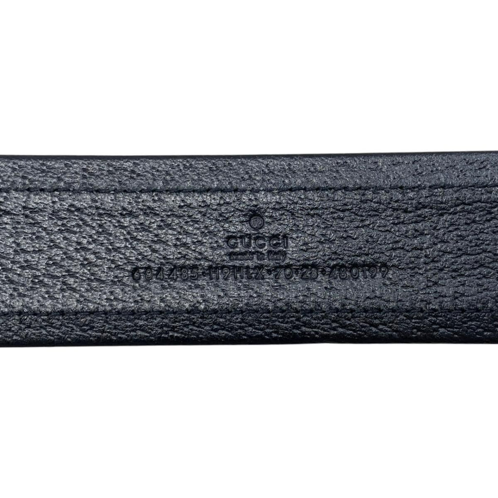 Gucci Belt Jumbo GG Nylon Leather Black Silver — view 7