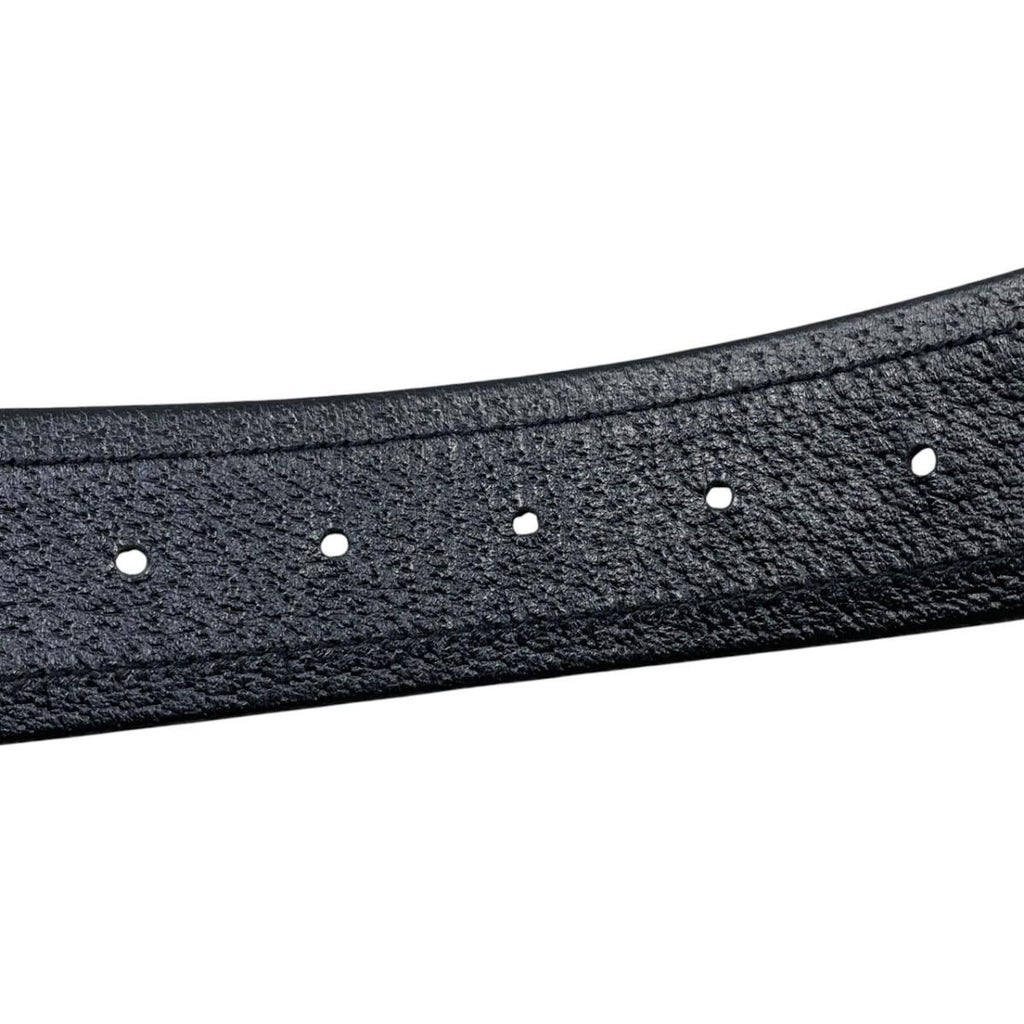 Gucci Belt Jumbo GG Nylon Leather Black Silver — view 6