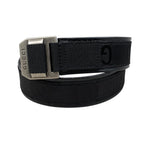 Gucci Belt Jumbo GG Nylon Leather Black Silver