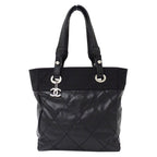 Chanel Paris Biarritz Tote Black Silver