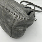 Dior Cannage Shoulder Bag Tote Leather Silver — view 7