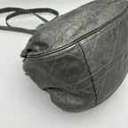 Dior Cannage Shoulder Bag Tote Leather Silver — view 6