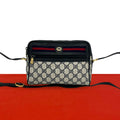 Gucci Vintage Sherry Line GG Logo Leather Shoulder Bag Pochette Crossbody Navy