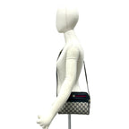 Gucci Vintage Sherry Line GG Logo Leather Shoulder Bag Pochette Crossbody Navy — view 2