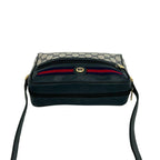 Gucci Vintage Sherry Line GG Logo Leather Shoulder Bag Pochette Crossbody Navy — view 4