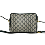 Gucci Vintage Sherry Line GG Logo Leather Shoulder Bag Pochette Crossbody Navy — view 3