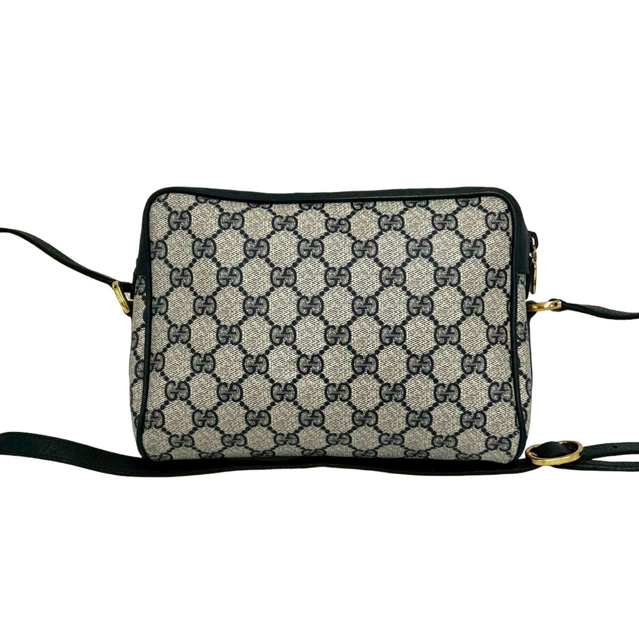 Gucci Vintage Sherry Line GG Logo Leather Shoulder Bag Pochette Crossbody Navy — view 3