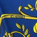 Hermes Scarf Carre 90 la Promenade de Longchamps Walk to Long Chien Silk Blue — view 4