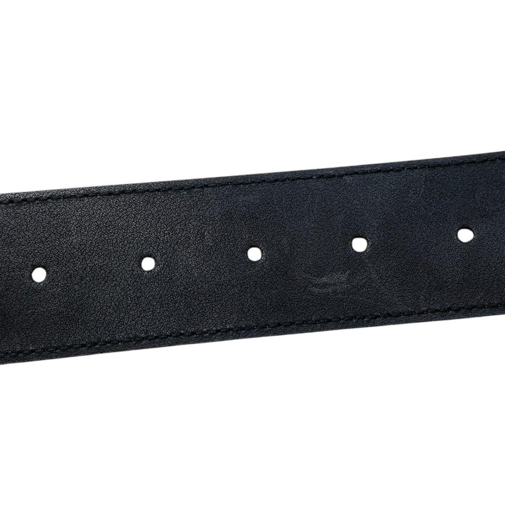 Gucci Belt GG Emblem Wide Leather Double Black Gold — view 7