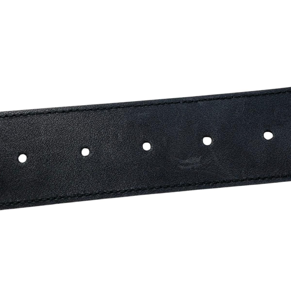 Gucci Belt GG Emblem Wide Leather Double Black Gold — view 7