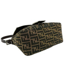 Fendi Mamma Bucket Zucca FF Logo Canvas Leather Shoulder Bag Brown — view 7