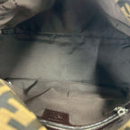 Fendi Mamma Bucket Zucca FF Logo Canvas Leather Shoulder Bag Brown — view 9