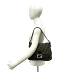 Fendi Mamma Bucket Zucca FF Logo Canvas Leather Shoulder Bag Brown — view 2