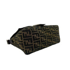 Fendi Mamma Bucket Zucca FF Logo Canvas Leather Shoulder Bag Brown — view 7