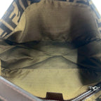 Fendi Mamma Bucket Zucca FF Logo Canvas Leather Shoulder Bag Brown — view 9