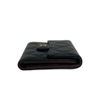 Chanel Quilted CC Logo Caviar Leather Trifold Wallet Mini Coin Purse Black — view 5