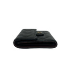 Chanel Quilted CC Logo Caviar Leather Trifold Wallet Mini Coin Purse Black — view 4