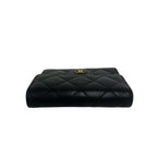Chanel Quilted CC Logo Caviar Leather Trifold Wallet Mini Coin Purse Black — view 3