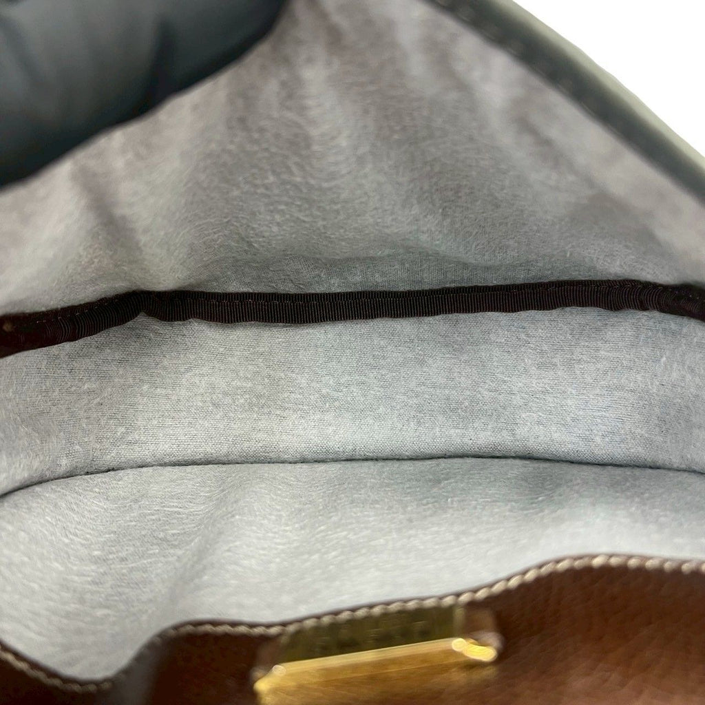 Loewe Vintage Anagram Logo Leather Mini Shoulder Bag Pochette Crossbody Brown — view 9