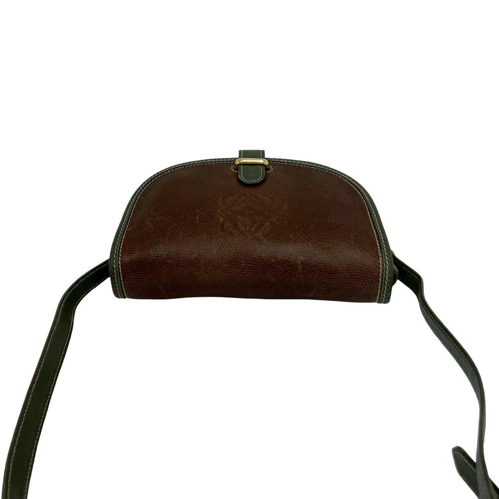 Loewe Vintage Anagram Logo Leather Mini Shoulder Bag Pochette Crossbody Brown — view 4