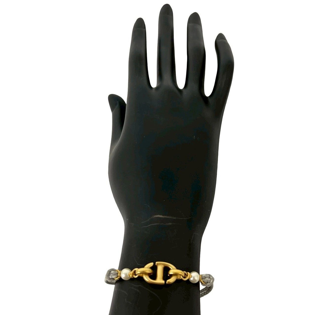 Dior Box Navy Pearl Bracelet Gold — view 2