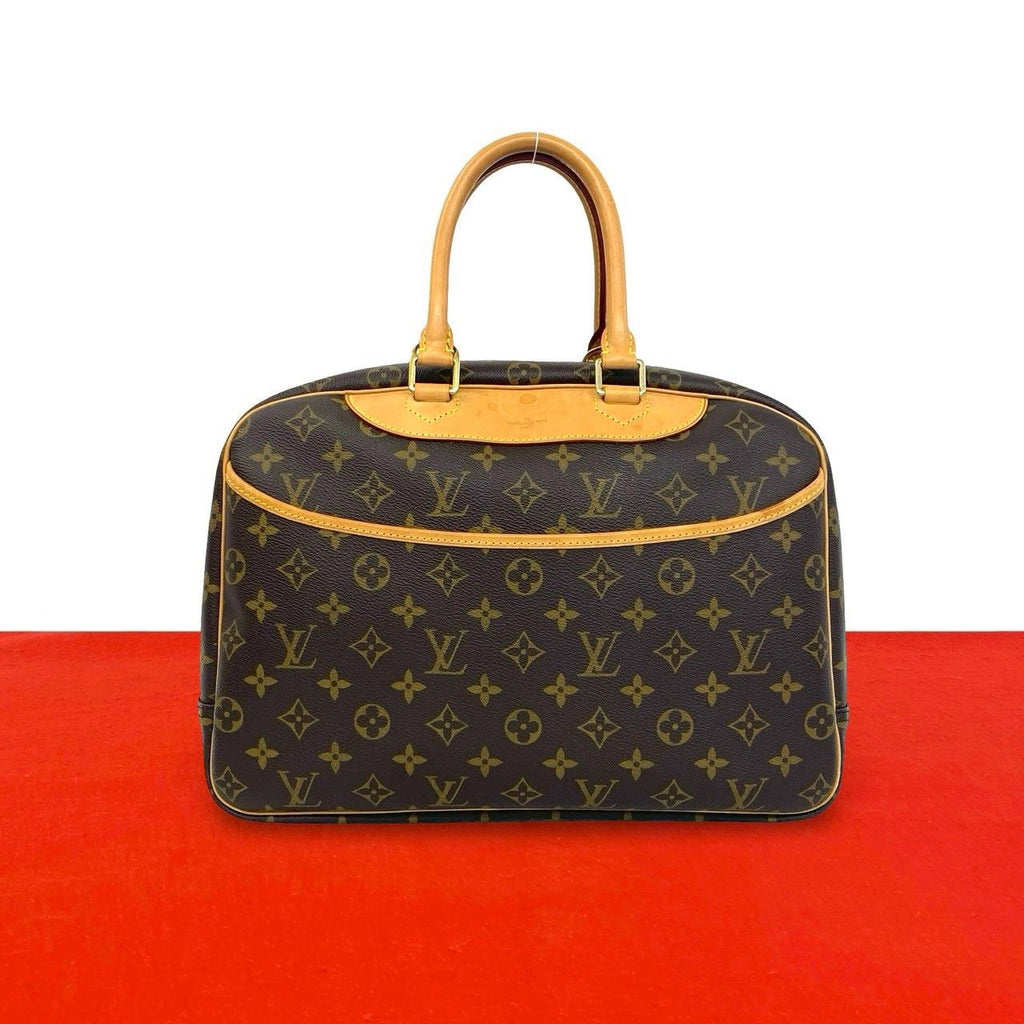 Louis Vuitton Vintage Deauville Monogram Leather Boston Bag Brown