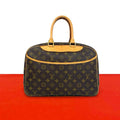 Louis Vuitton Vintage Deauville Monogram Leather Boston Bag Brown