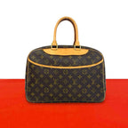 Louis Vuitton Vintage Deauville Monogram Leather Boston Bag Brown