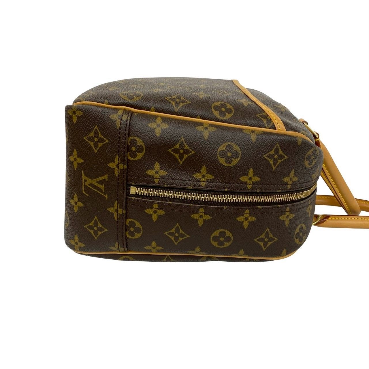 Louis Vuitton Vintage Deauville Monogram Leather Boston Bag Brown — view 6