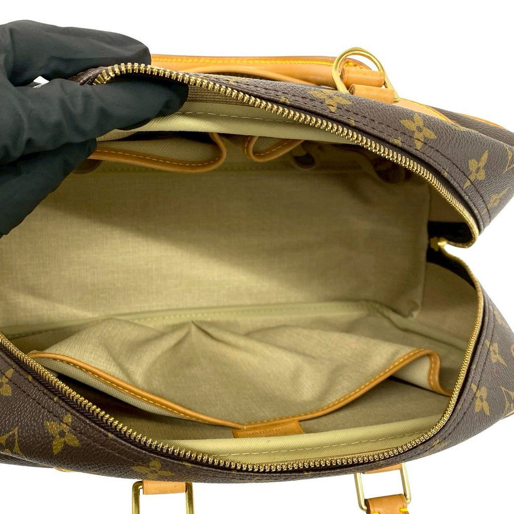Louis Vuitton Vintage Deauville Monogram Leather Boston Bag Brown — view 9