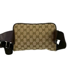 Gucci GG Logo Pattern Canvas Leather Belt Bag Waist Pouch Pochette Brown — view 3