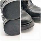 Louis Vuitton Wonderland Line Leather Flat Ranger Boots Black Twist Shoes — view 8