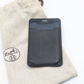 Hermes City Veau Epsom Black Navy Card Case Business Holder