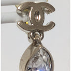 Chanel Earrings CC Logo Rhinestone Drop Swing Gold Recent — view 2