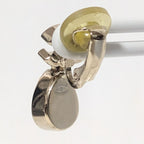Chanel Earrings CC Logo Rhinestone Drop Swing Gold Recent — view 3